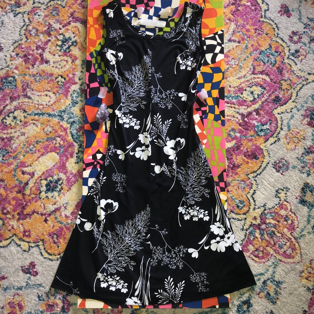 70’s vintage black and white maxi dress
